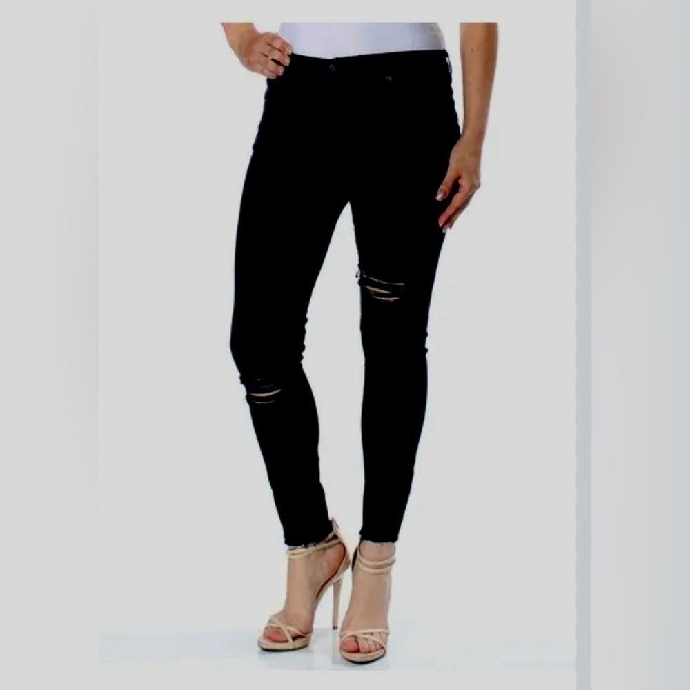 Free People 61855 16515125 Jeans Womens 29 Black Denim Skinny Distressed Pants. - Picture 1 of 5
